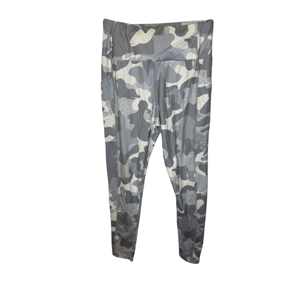 Womens Camo‎ Print Leggings with Pockets Activewear Workout Pants Size Medium